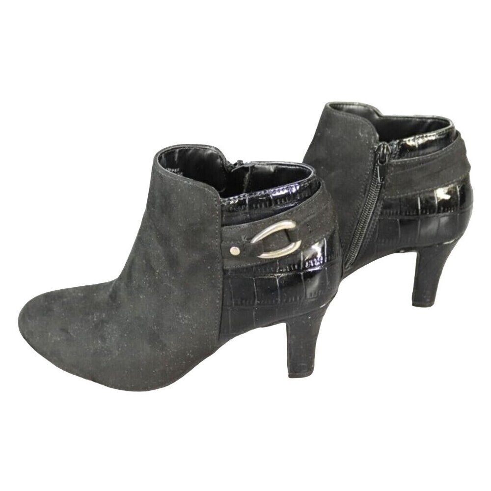 Karen Scott Koraa Strapped Croc Embossed vegan leather Ankle Booties Created For